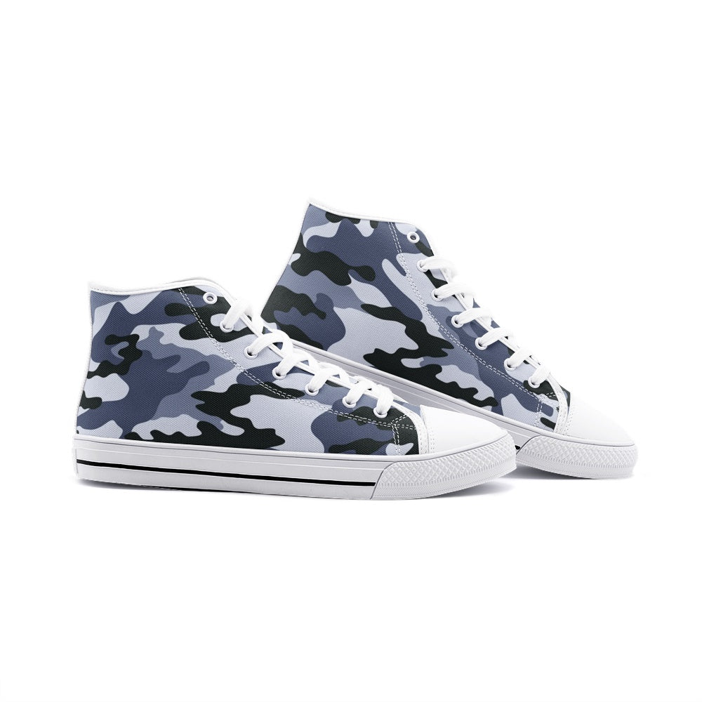 Camo Shoes | High Top Canvas | Light Blue Camouflage