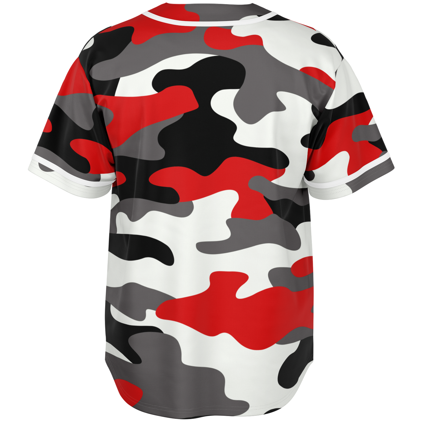 Camo Baseball Jersey | Red, Black & White Camouflage