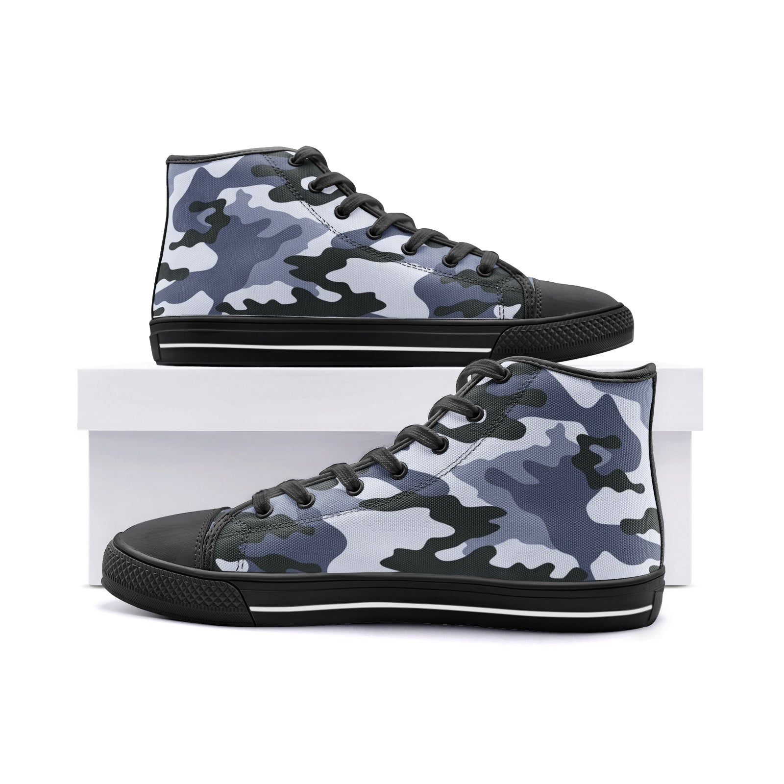 Camo Shoes | High Top Canvas | Light Blue Camouflage