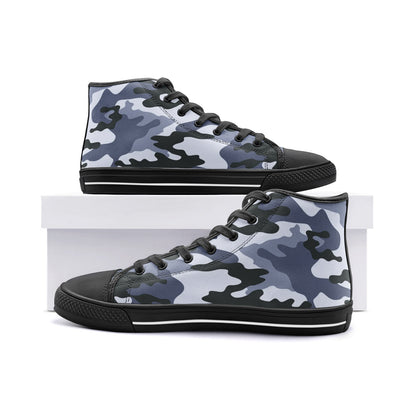 Camo Shoes | High Top Canvas | Light Blue Camouflage