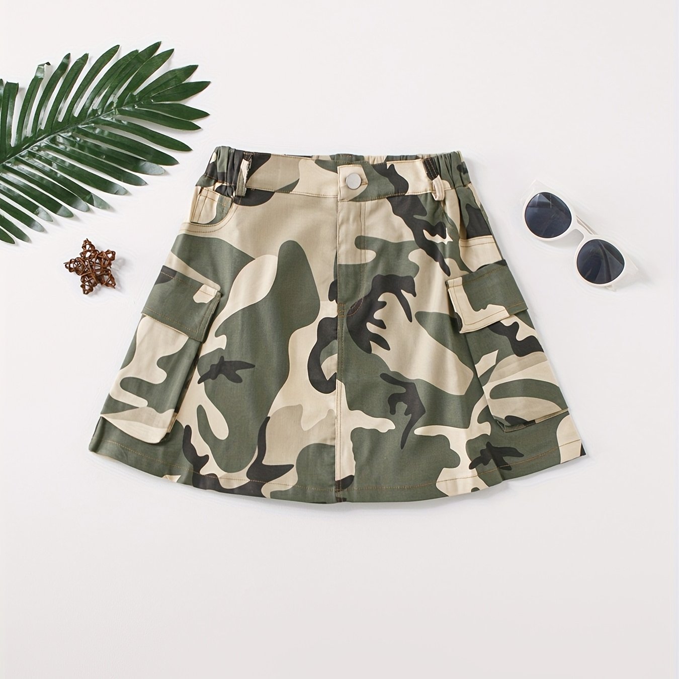 Women's Camo Denim Skirt with Cargo Pockets | Camouflage Jeans