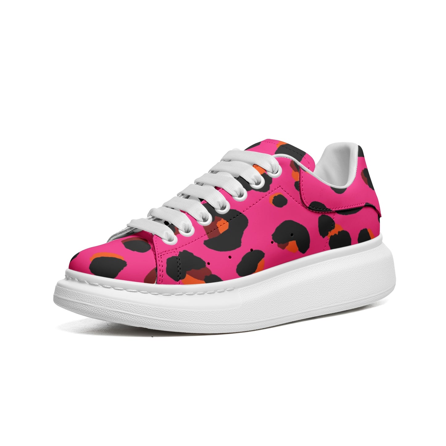 Leopard Sneakers | Oversized McQueens | Cerise Pink & Orange