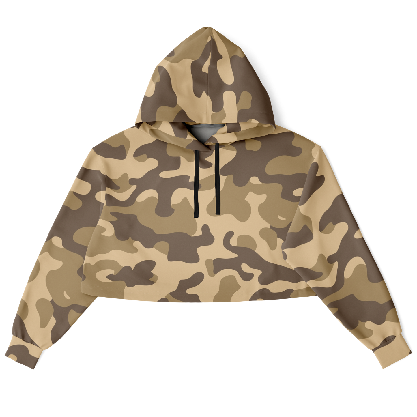 Cropped Hoodie For Women | Khaki Camouflage