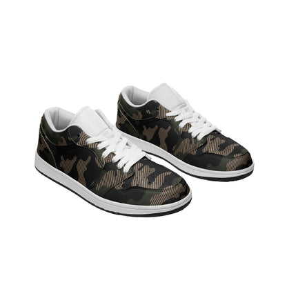 Military Green Camo Sneakers | Unisex Low Top Leather