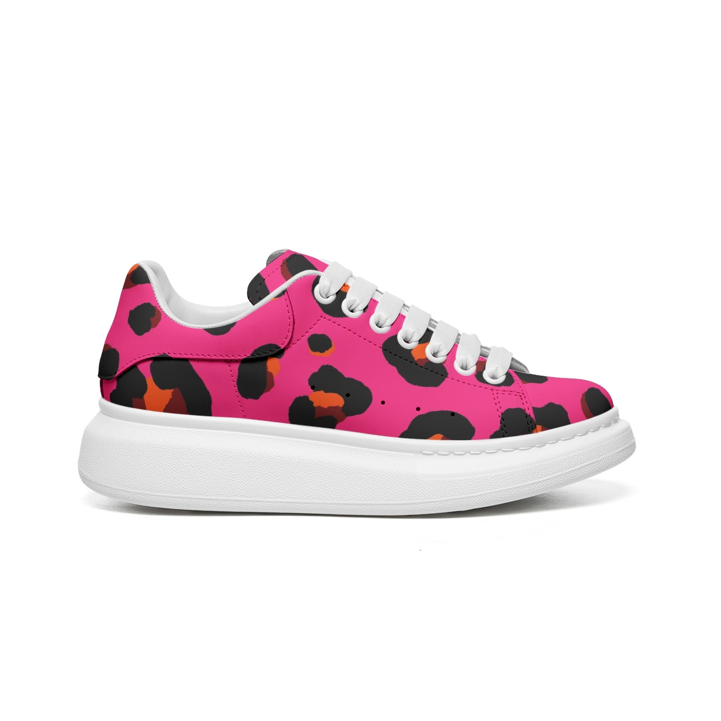 Leopard Sneakers | Oversized McQueens | Cerise Pink & Orange