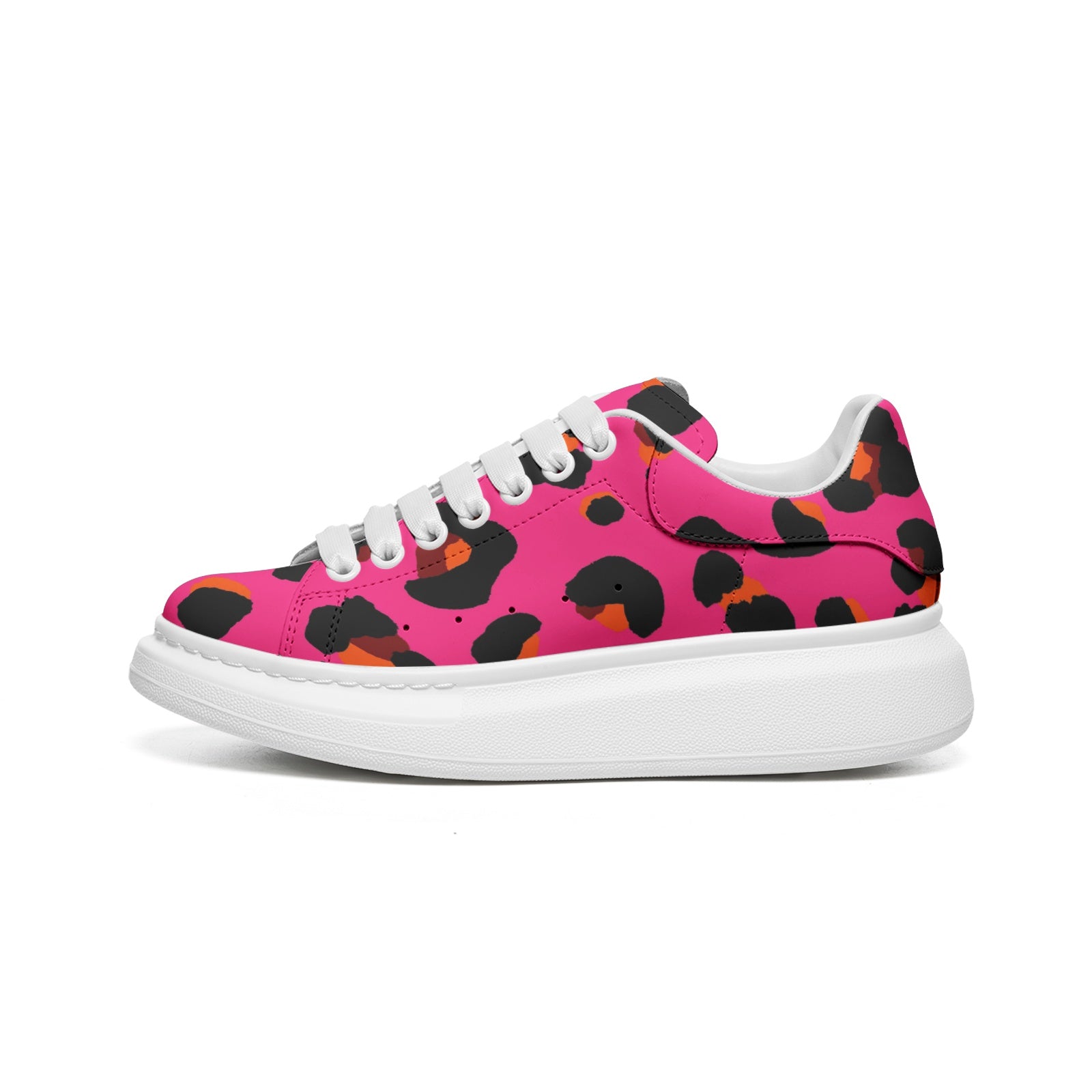 Leopard Sneakers | Oversized McQueens | Cerise Pink & Orange