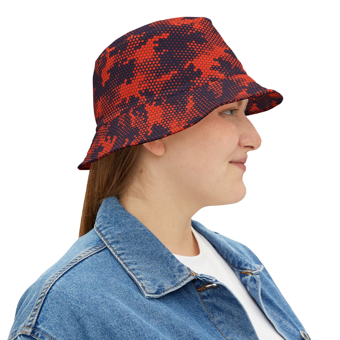 Camo Bucket Hat | Orange & Blue Camouflage