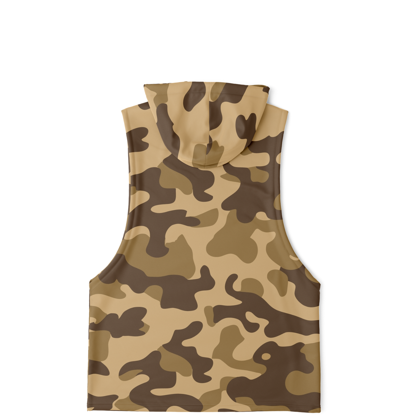 Sleeveless Hoodie | Khaki Camouflage