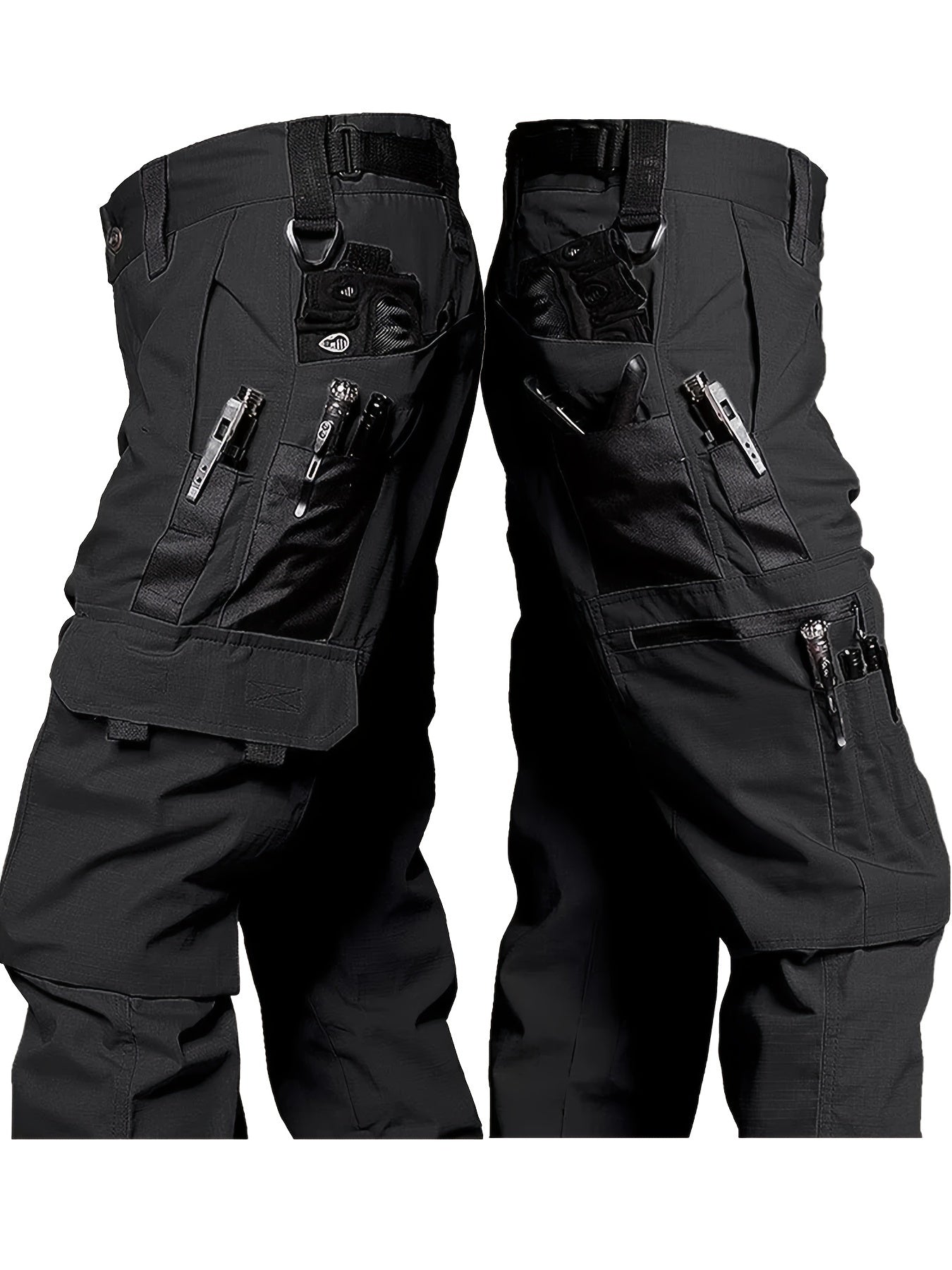 Men's Black Camo Cargo Pants | Cotton Blend