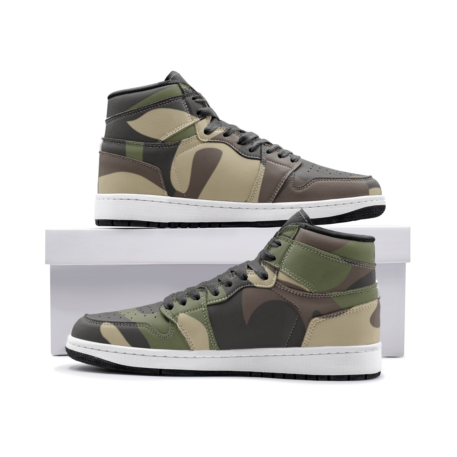 Camo Sneakers | High-Top | Classic Green Camouflage