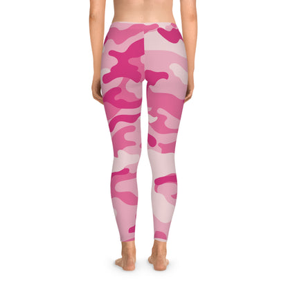 Pink Camo Leggings For Women | Mid Waist Fit