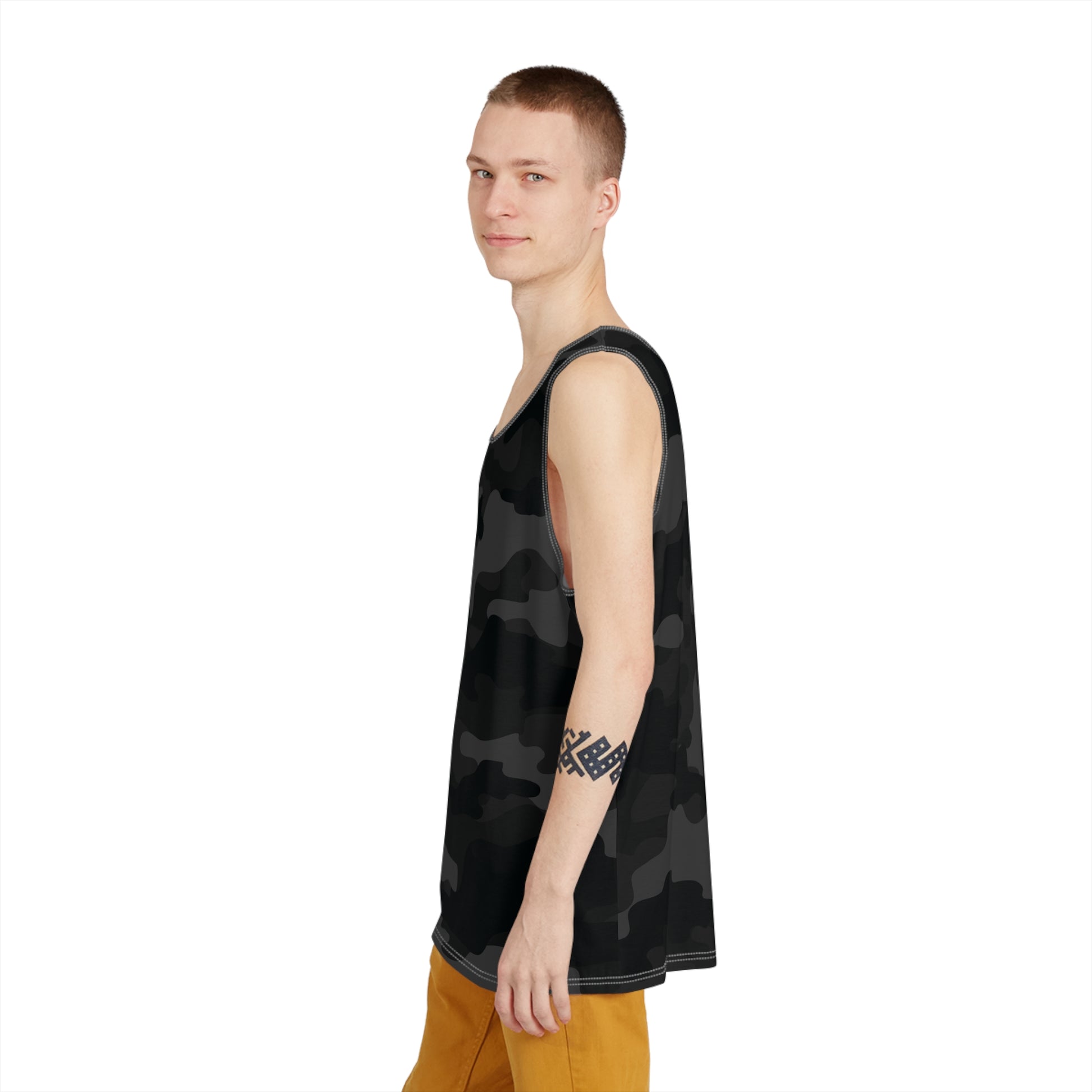 Men's Camo Tank Top | Black Camouflage | Loose Fit