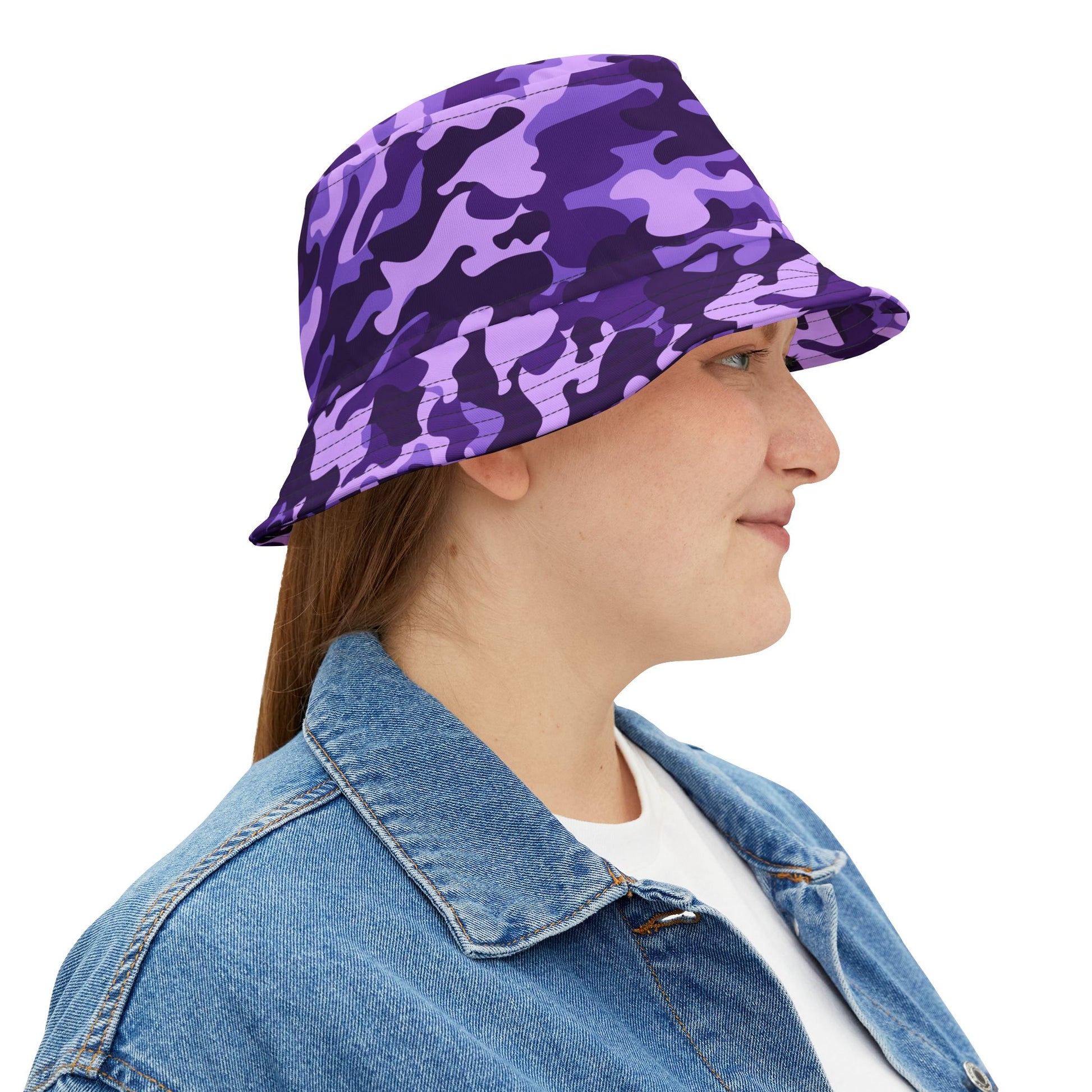 Camo Bucket Hat | Purple, Blue, and Mauve Camouflage