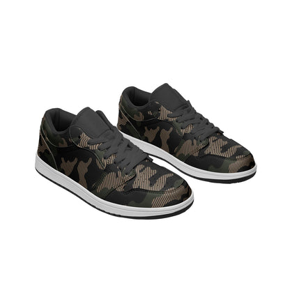 Military Green Camo Sneakers | Unisex Low Top Leather