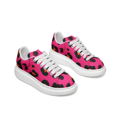 Leopard Sneakers | Oversized McQueens | Cerise Pink & Orange