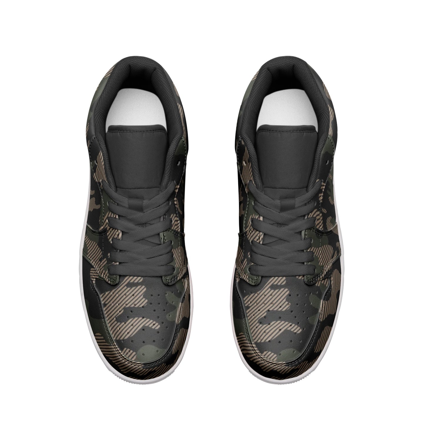 Military Green Camo Sneakers | Unisex Low Top Leather