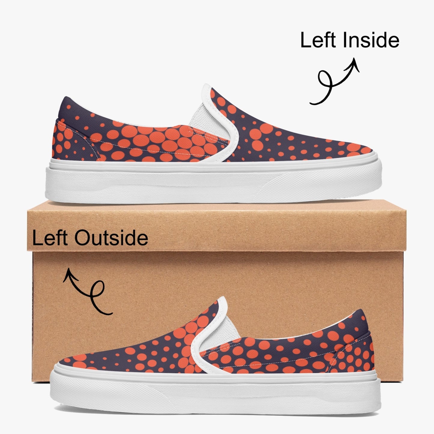 Camo Slip-On Shoes | Orange and Blue Digital Camouflage