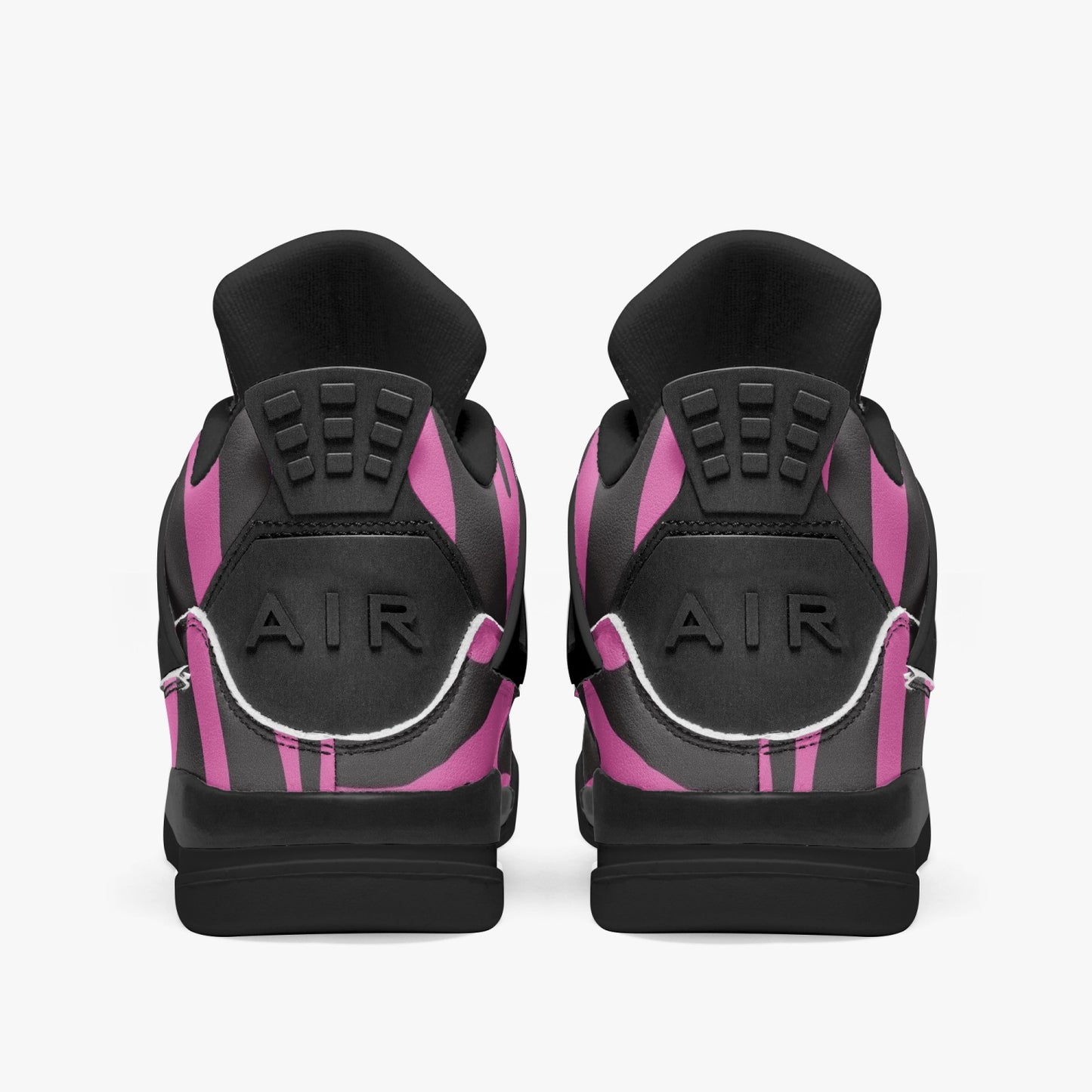 Zebra Jordans AJ4 | Pink and Black High-top Sneakers