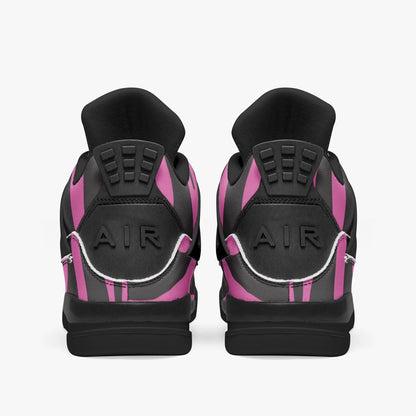 Zebra Jordans AJ4 | Pink and Black High-top Sneakers