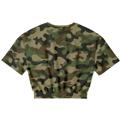 Camo Crop Top Sweatshirt | Military Brown Camouflage