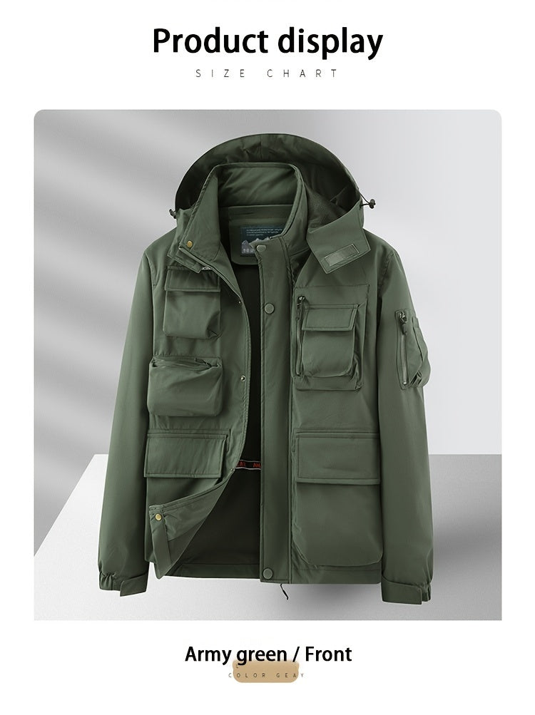 Men's Camo Jacket | Outdoor Stylish with Removable Hood