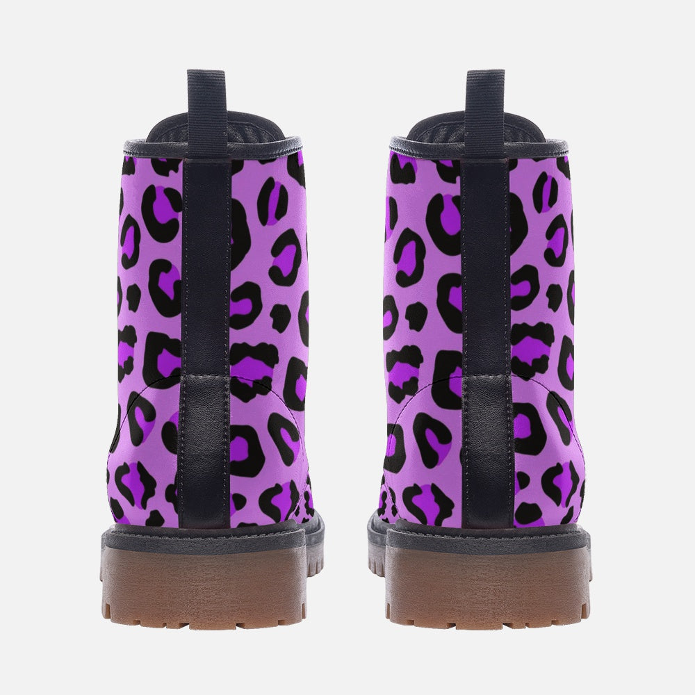 Leopard Boots | Lightweight Leather | Purple, Blue and Black