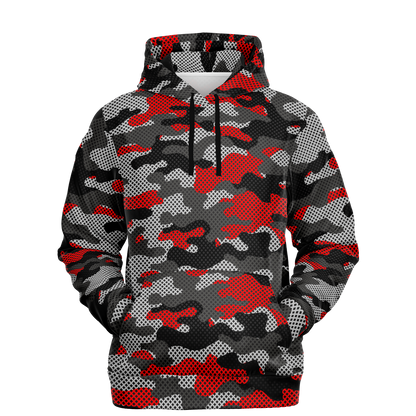 Red Camo Hoodie | Black and Gray Pixel Camouflage