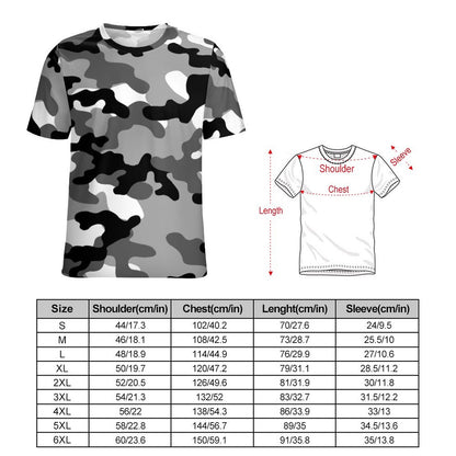 Camo Shirt | Black, White & Gray Camouflage T