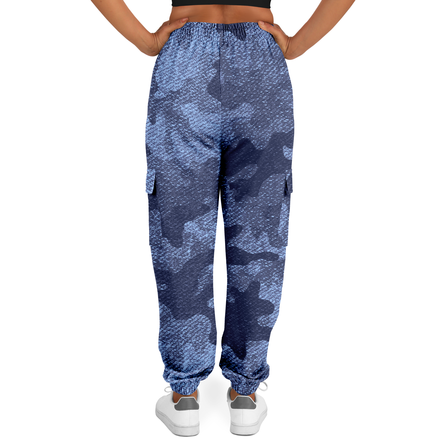 Camo Cargo Pants | Unisex | Blue Denim Camouflage