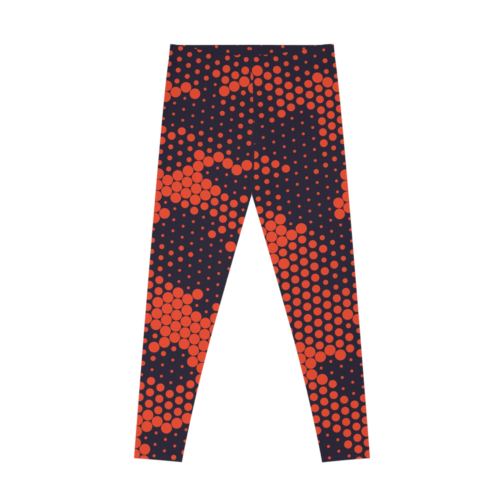 Orange & Blue Camo Leggings For Women | Mid Waist Fit