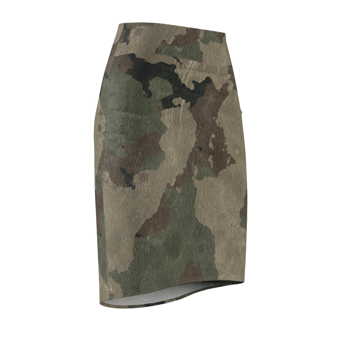 Camo Mini Skirt | Pencil Cut | Dirty Brown