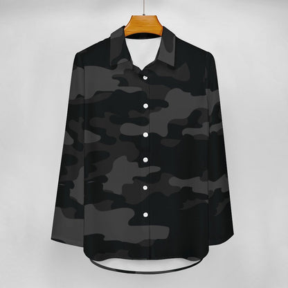 Women's Button-Up Camo Shirt | Black Camouflage