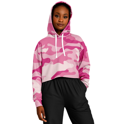 Cropped Hoodie For Women | Lavender Pink Camouflage