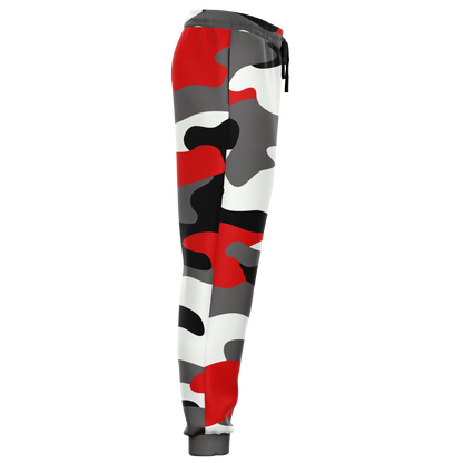 Camo Joggers | Unisex | Red, Black & White