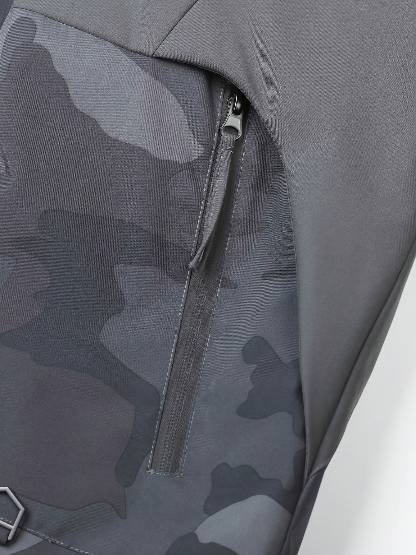 Camo Streetwear Jacket | Men's Hooded Polyester Zip-Up Design