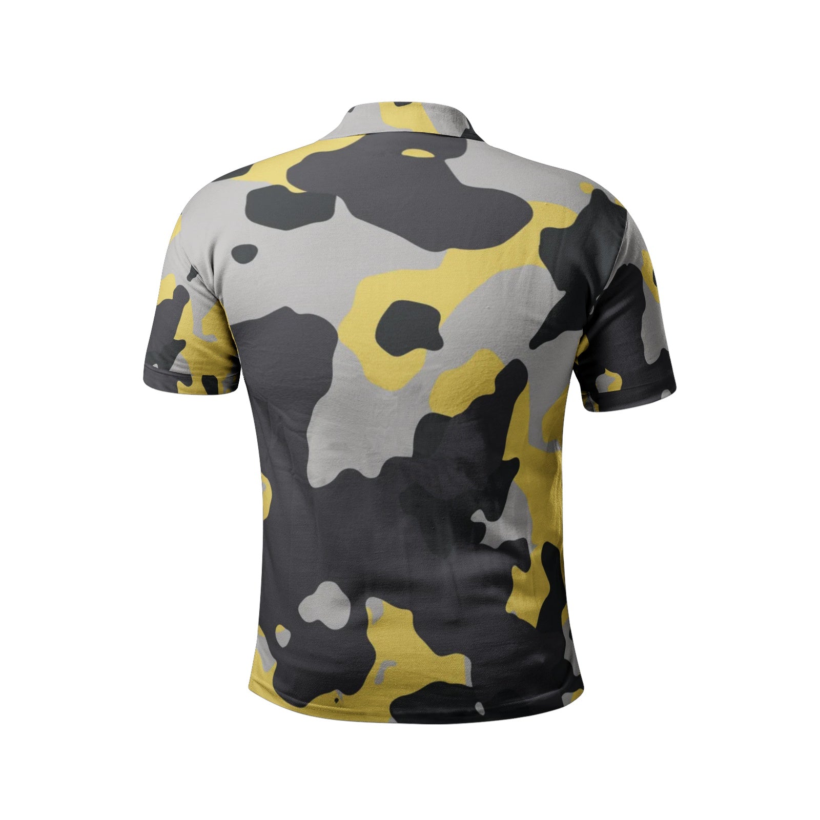 Camo Golf Shirt | Yellow, Black, and Silver Camouflage