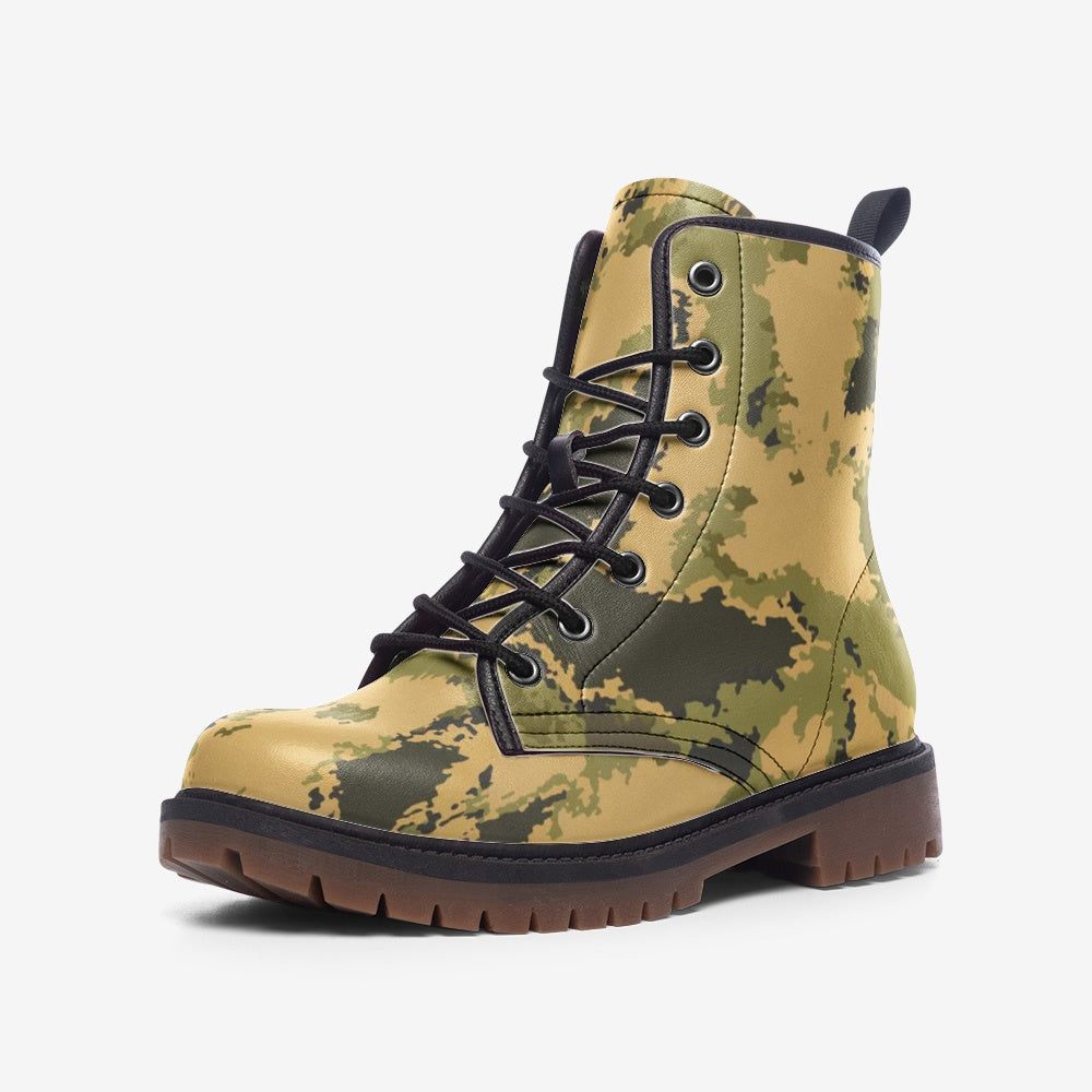 Desert Green Camo Boots | Lightweight Leather