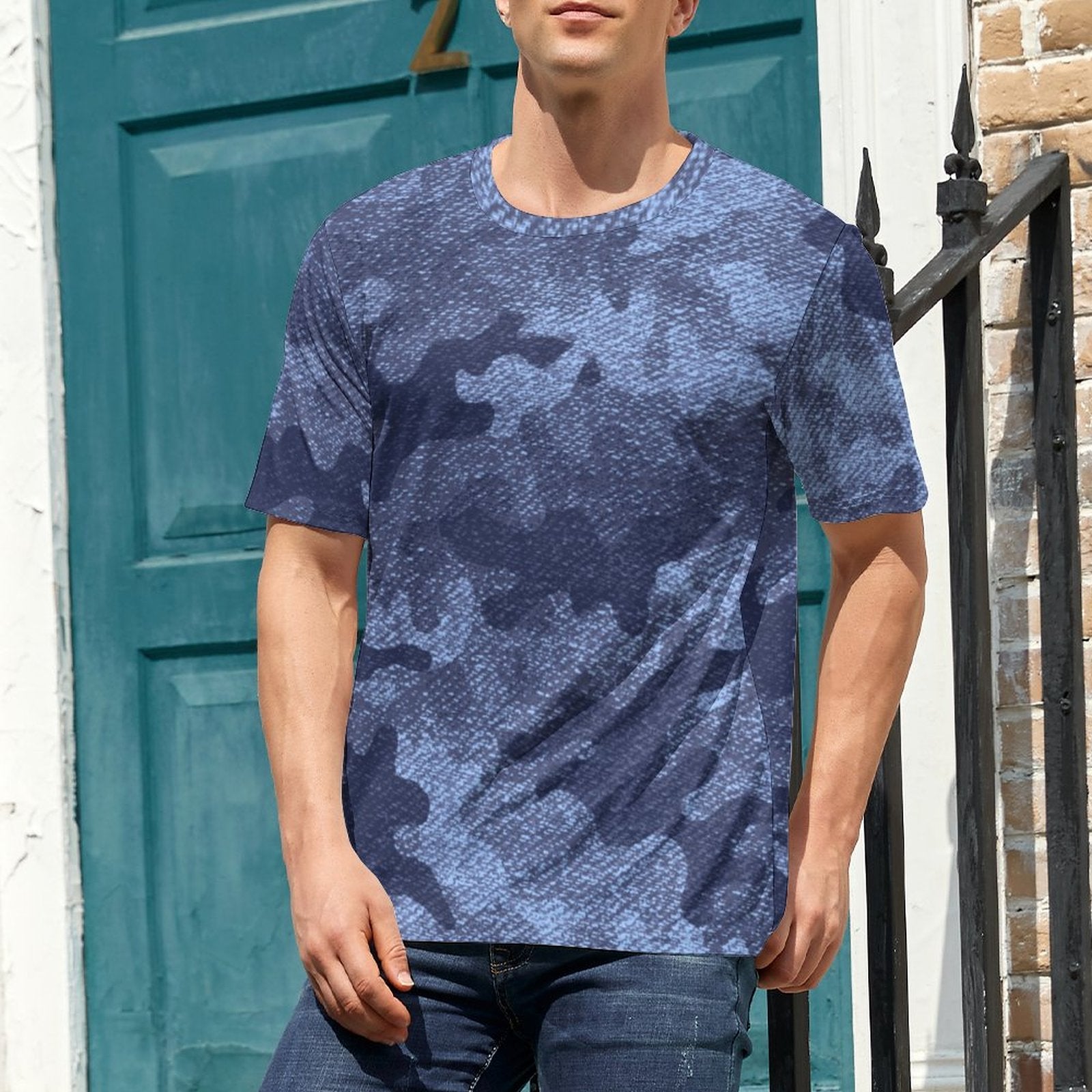 Camo Shirt | Denim Blue Camouflage T