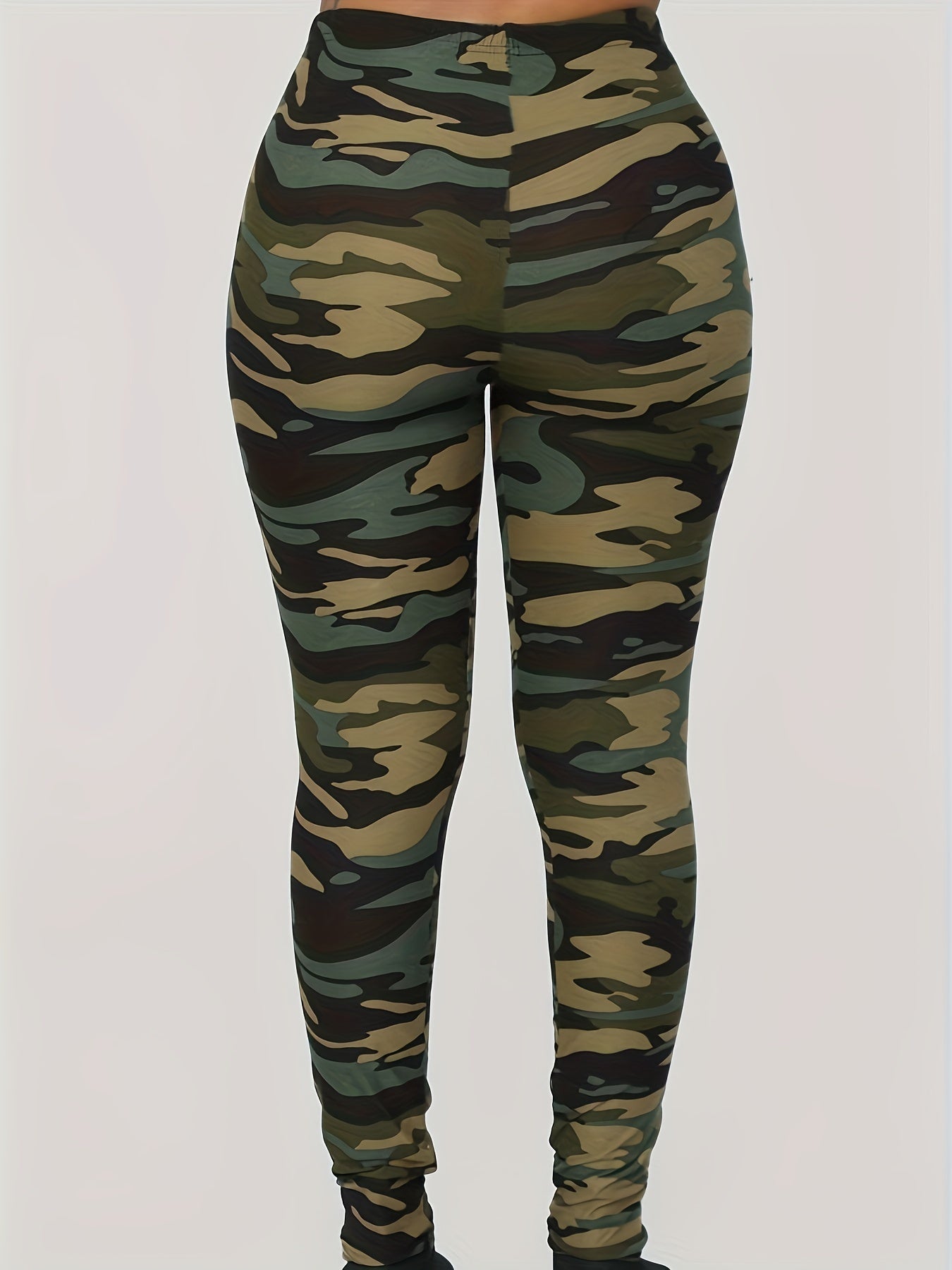 Leggings con estampado de camuflaje | Pantalones ajustados elásticos informales para uso diario