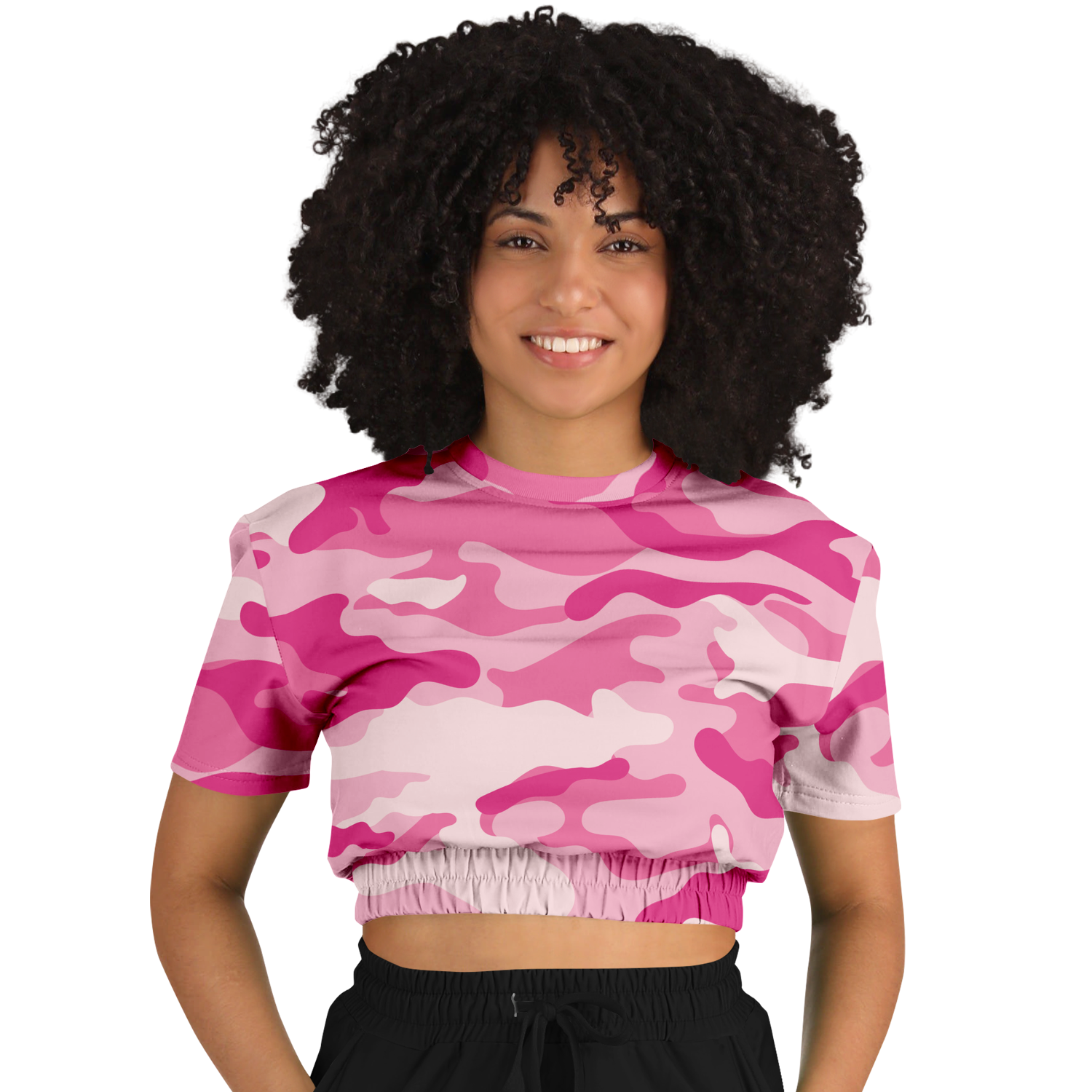 Camo Crop Top Sweatshirt | Lavender Pink Camouflage