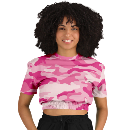 Camo Crop Top Sweatshirt | Lavender Pink Camouflage