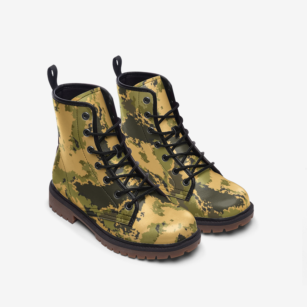 Desert Green Camo Boots | Lightweight Leather