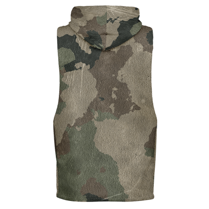 Sleeveless Hoodie | Dirty Old Brown Camouflage