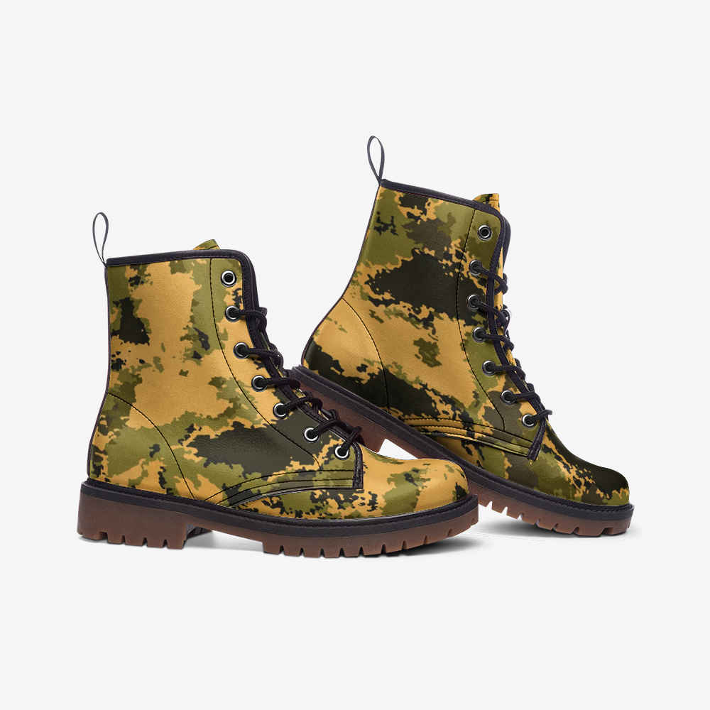 Desert Green Camo Boots | Lightweight Leather