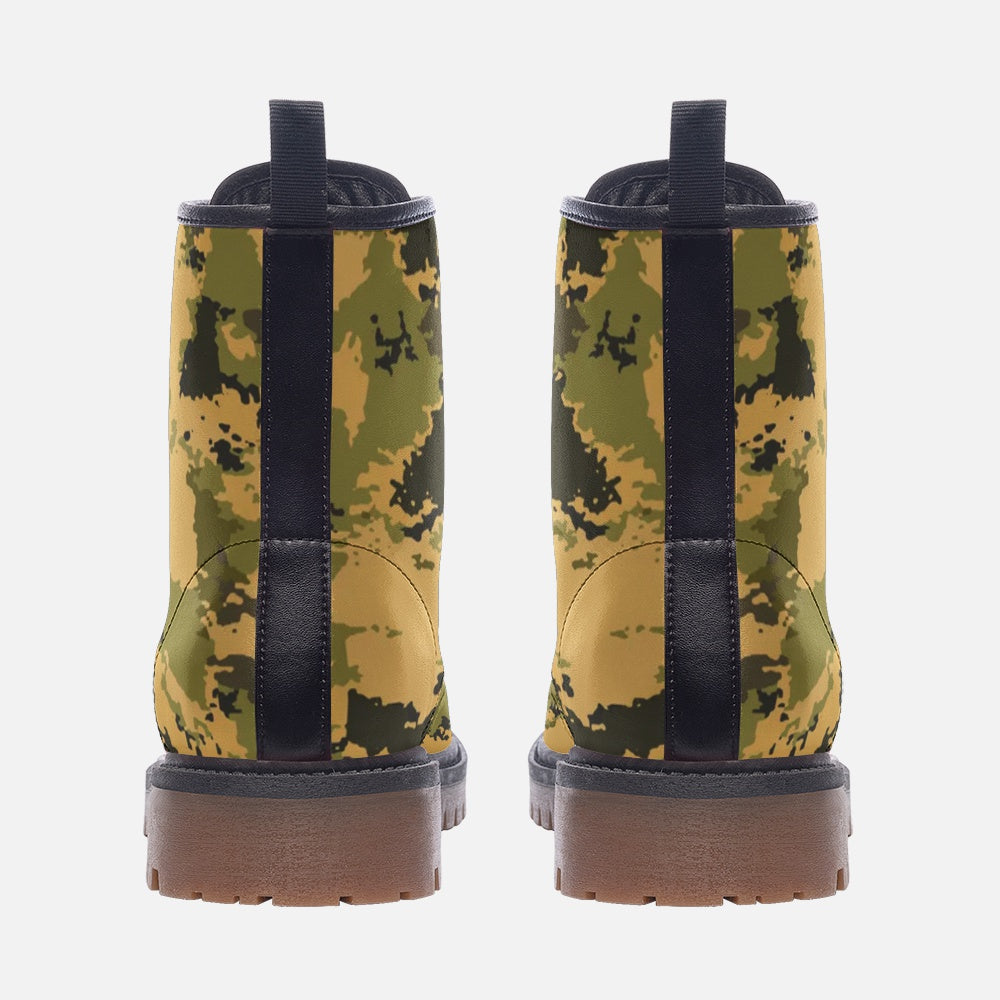 Desert Green Camo Boots | Lightweight Leather