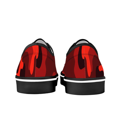 Camo Skate Shoes | Scarlet Red & Black Camouflage