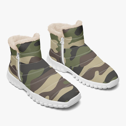 Camo Boots | Cotton-pad Fur Zipper Up | Classic Green