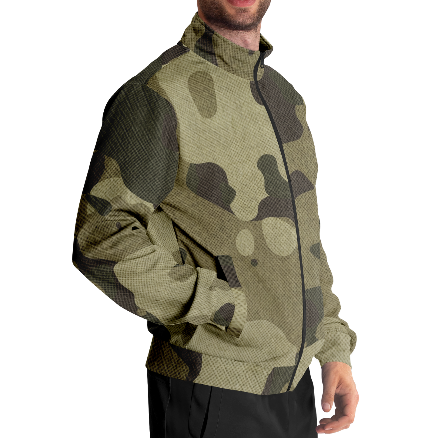 Camo Track Jacket | Green Fabric Camouflage