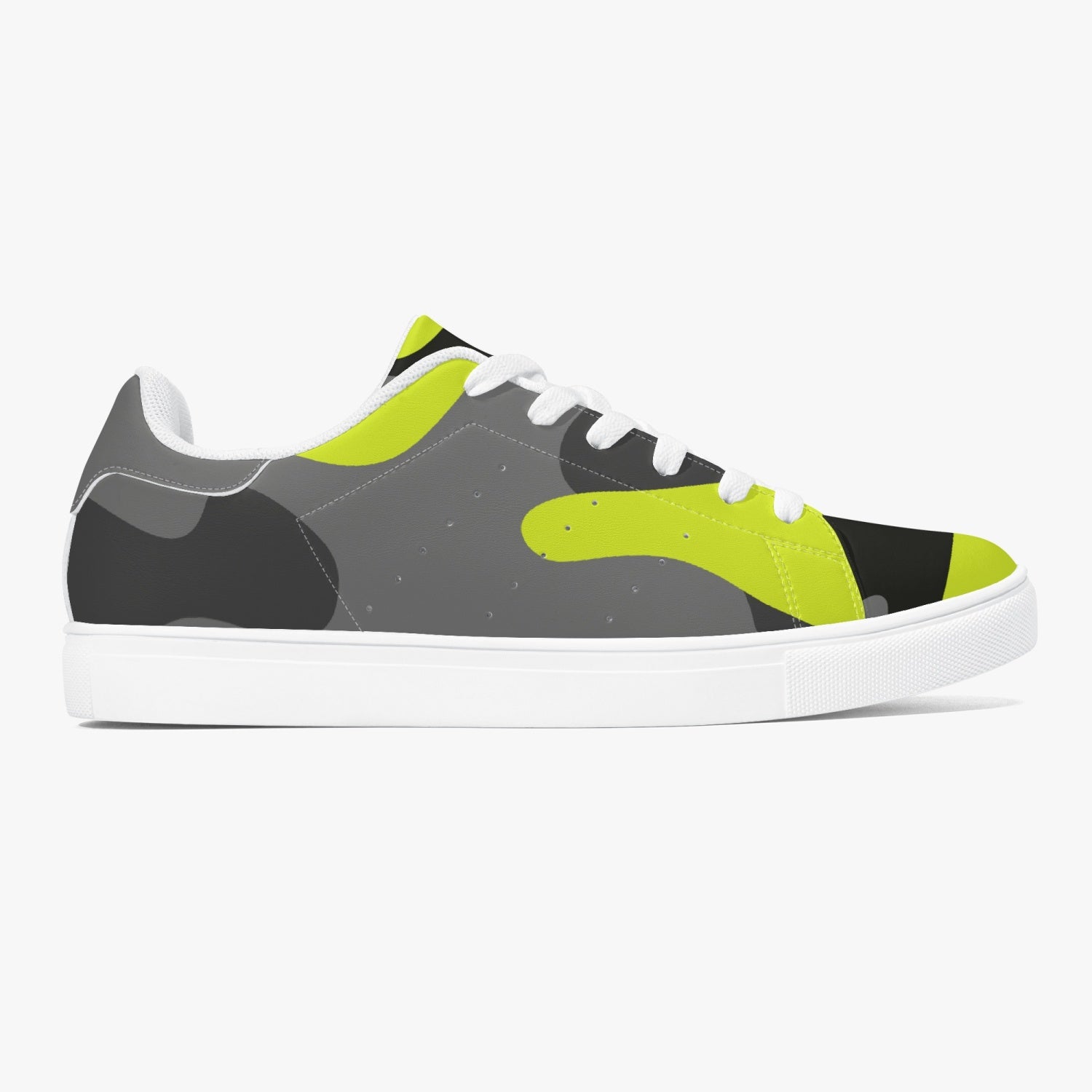 Camo Sneakers | Classic Low-Top | Yellow, Black, & Gray