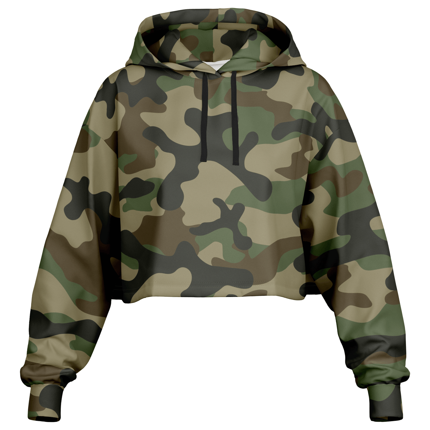 Cropped Hoodie For Women | Classic Green Camo